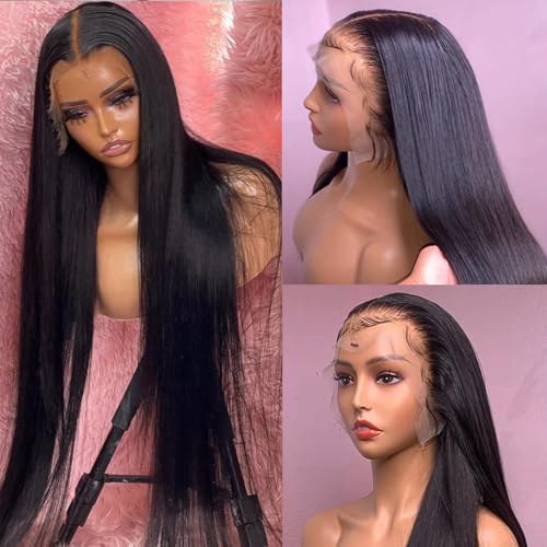 32 Inch 13x6 Straight Lace Front Wigs - 180% Density HD Lace Front Wigs with Pre-Plucked Baby Hair