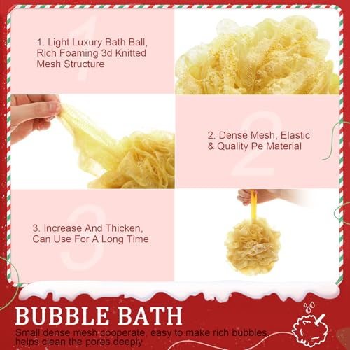 12 Pcs Thanksgiving Bath Loofah Sponge Orange Harvest Loofah Exfoliating Body Scrubber Shower Sponge 50g Mesh Shower Pouf Balls Gift Set for Women Men Bathing Accessories(Red,Green,Gold)