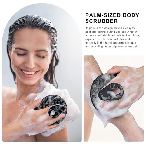 INNERNEED Food Grade Silicone Body Scrubber Gentle Exfoliating Brush for Women Men Deep Clean for All Skin Types, More Hygienic and Well Lather (Black+Dark Green+Dark Blue)