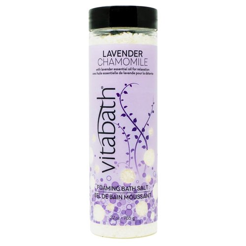 Vitabath Lavender Chamomile Foaming Bath Salts Relaxing Bubble Aromatherapy - Muscle & Body Ache Soothing Foamy Soak & Nourishing Skincare for Women & Men – 27 oz