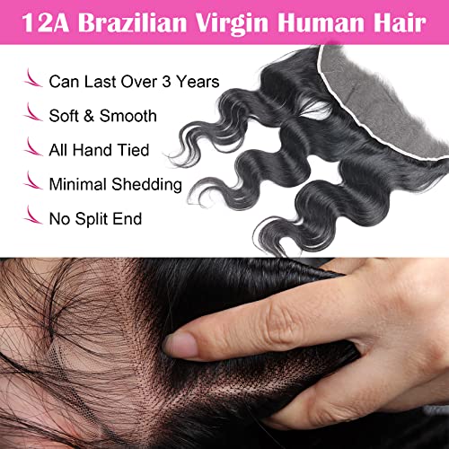 13x6 Invisible HD Lace Frontal, Ear to Ear 13x4 Lace Front£¬ Melt Skins, Body Wave Straight, 16"