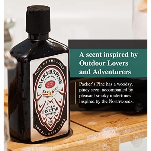 Packer's Pine Tar Shampoo | Natural Pine Tar and Pine Oils Shampoo | Paraben, Sulfate, and Creosote-Free | 2 Pack
