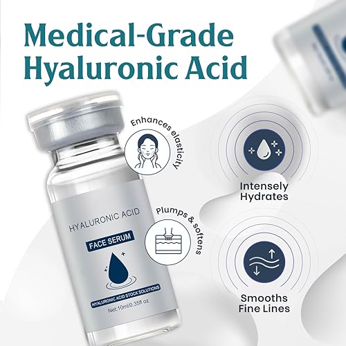 Microrevive Titanium Micro Infusion Facial System - Home Microneedling Kit with Collagen-Stimulating Derma Stamp & Premium Hyaluronic Acid Serum - Set Includes 1 Serum, 1 Applicator & 1 Dropper
