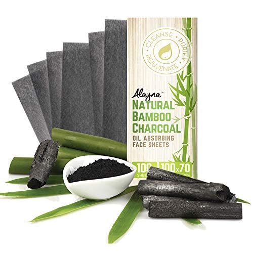 (3 PK) Oil Blotting Sheets- Natural Bamboo Charcoal Oil Absorbing Tissues- 300 Pcs Organic Blotting Paper- Beauty Blotters for the Face- Papers Remove Excess Shine- For Facial Make Up & Skin Care