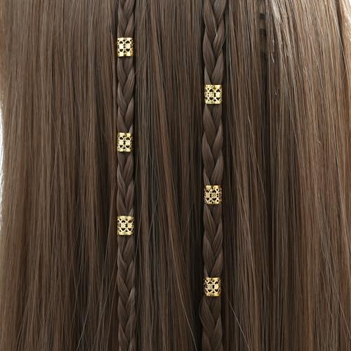 220 Pcs Gold Hair Jewelry for Braids, 12 Styles Gold and Silver Hair Accessories Cuff for Braids and Dreadlocks, Adjustable Metal Rings Cuffs Clips for Dreadlock Accessory Jewelry Decorations