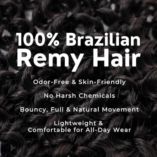 SIYUSI Curly Clip In Hair Extensions, Seamless Pu Weft, Premium Brazilian Remy Human Hair Clip Ins, Invisible & Scalp-Friendly, Natual Black, 4.59oz, 7Pcs (22 Inch)