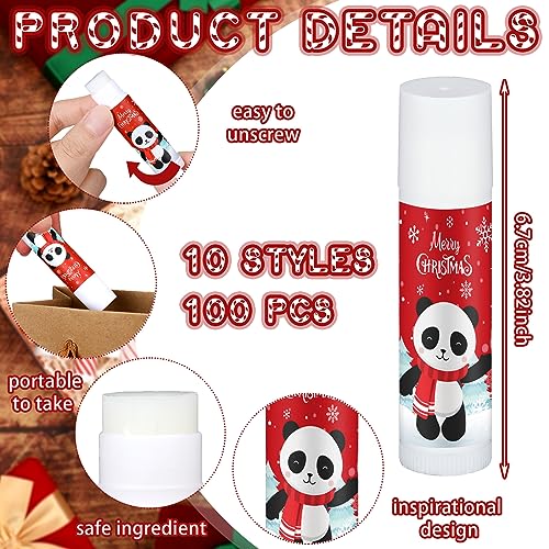 Dunzy 100 Pack Hello Fall Thanksgiving Party Gifts Bulk Lip Balms Favors Employee Appreciation Gifts Thank You Gifts Team Inspirational Gifts for Women Men Coworkers Satff Teachers(Santa)