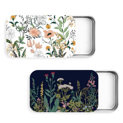 2Pack Travel Floss Picks Case, Refillable Portable Floss Pick Holder and Dispenser, Small Tin Box Containers.