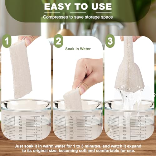 7 Pack Natural Loofah Body Scrubber Sponge, 5 Inches Organic Luffa for Exfoliating & Smooth Skin Cleansing, Ideal for Men & Women, Spa & Shower Use
