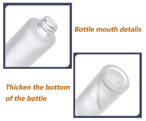 SYBL 2Pcs 120ml 4oz Empty Refillable Frosted Glass Cosmetic Cream Lotion Bottle Pump Bottles Container Vial Jar Pot With Plastic Lid For Emulsion Essence Liquid (Pack of 2)