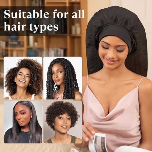 Heat Cap for Deep Conditioning, Hair Steamer for Natural Hair Home Use w/10-level Heats Up Quickly, Thermal Steam Cap for Home Hair Treatment