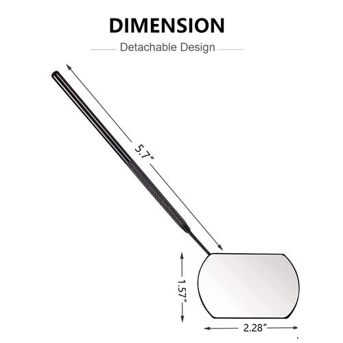 BUCICE Lash Mirror for Eyelash Extensions, Detachable Black Stainless Steel Makeup Mirror