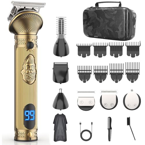 Beard Trimmer for Men, Travel Electric Shavers for Men with Case, Cordless Hair Clipper, Mens Grooming Kit for Mustache Body Nose Face - 180 Mins Shaving, Gifts for Him & Father