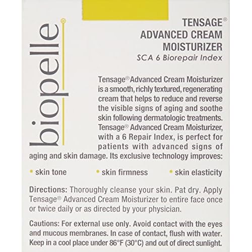 Biopelle Tensage Growth Factor Advanced Moisturizer Face Cream with SCA 6 Biorepair Index, Snail Mucin Moisturizer with Hyaluronic Acid, Antioxidants, and Vitamin C and E, 1 Oz