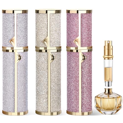 Travel Perfume Bottle Refillable 3PCS, Leak-Proof TSA Perfume Travel Bottle, Luxury Refillable Perfume Atomizer Portable Perfume Sprayer for Women & Men