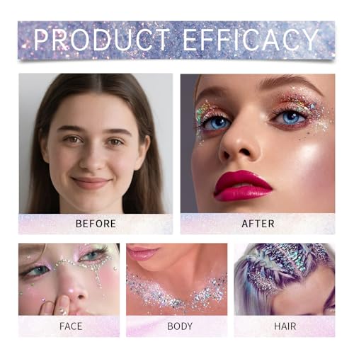 Face and Body Glitter Stick,Holographic Sparkling Neon Outfit Singer Concert Music Rave Festival Party Accessories Glitter Gel. (Gold)
