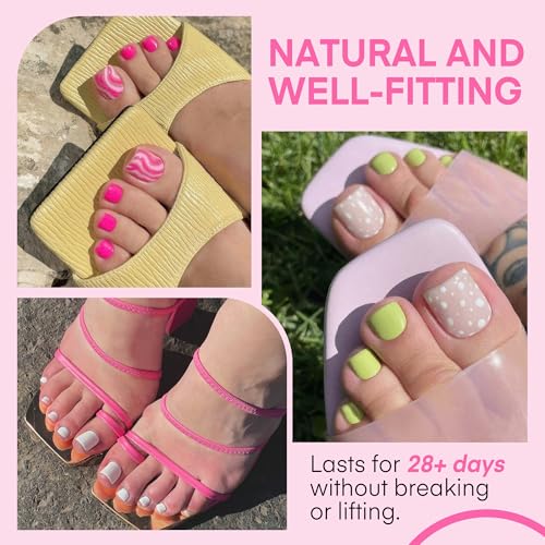 UNA GELLA Square Toe Nail Tips Big Long 312Pcs 15Sizes, Full Cover Soft Gel Toe Nail Tip Pre-Etched Fake Acrylic Toe Nail Press Ons for Big Toe Nail Extensions Pedicure Home DIY Nail Salon Soak Off