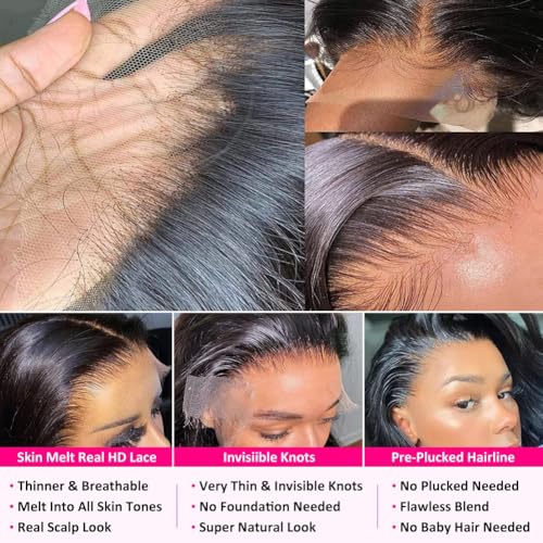32 Inch Deep Wave Lace Front Wigs Human Hair 200 Density 13x6 HD Lace Frontal Wigs Human Hair Pre Plucked Deep Curly Lace Front Wigs For Women