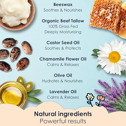 NaturallyMum Baby & Kids Tallow Balm | All-Natural Organic Grass Fed Beef Tallow | Moisturizing Cream | For Dry & Sensitive Skin | All in One Skincare Solution | 4.2 fl oz