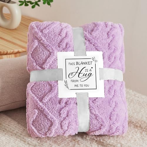 for Women Self Care Gifts Get Well Soon Gifts, Lavender Relaxation Spa Gift Basket Sets with Luxury Flannel Blanket, Unique Mothers Day Mom Gifts Basket for Mom Wife Grandma Sister