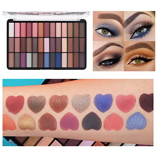 Makeup Set For Women Full Kit - 39 Colors Nude Smokey Eyeshadow Palette, Liquid Foundation + Concealer Brush, Black Mascara Eyeliner Pen, Matte Liquid Lipstick Set, Eyebrow Soap Gel Kit, Makeup Sponges with Makeup Bag Gift Set