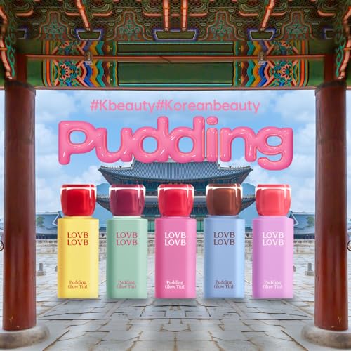 Pudding Glow Korean Lip Tint | Natural Lip Stain | Gloss to Stain | Long-Lasting & Non-Sticky | Lightweight Lip Tint 0.14 oz. (02 ENDING ROSE)