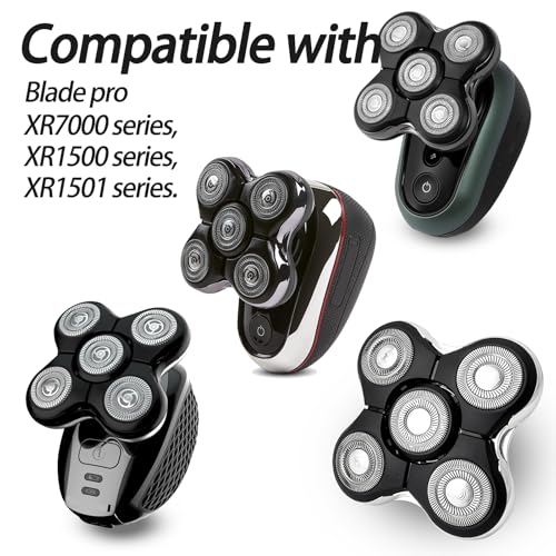 Blade Pro Replacement Head Compatible with Remington Balder Pro XR7000, 5 Dual Track Shaver Heads for a Smooth and Close Shave with No-Irritation. (Pack of 1)