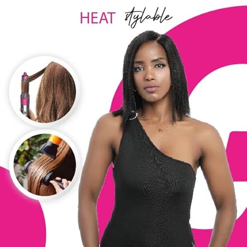 12 inch 5x5 Lace Closure Yaki Side Part Vietnamese Human Hair Wig, Pre-Bleached Pre Plucked HD Lace Wig 180% Density, Pre Cut Lace Wig Short Black Blunt Cut Bob Wigs