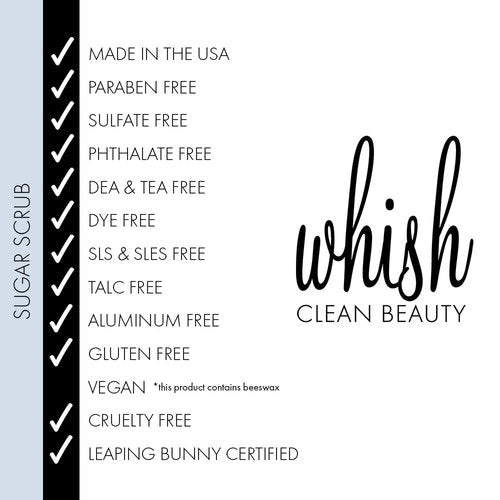 Whish Beauty Lemongrass Exfoliating Sugar Scrub - Body Scrub for Women - Brown Sugar Exfoliator with Raspberry, Aloe, & Shea Butter - Gentle on All Skin Types - Paraben & Sulfate Free - 8 oz