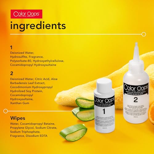 Color Oops Extra Conditioning Hair Color Remover and Remover Wipes Bundle, Gently and Safely Remove Permanent & Semi-Permanent Dye from Hair and Skin