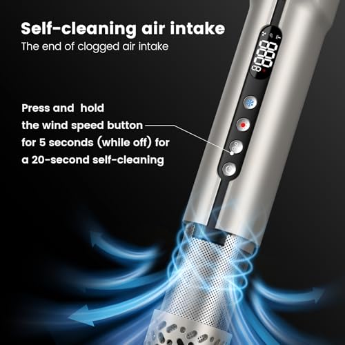 Hair Straightener - 2 in 1 Wet to Dry Hair Dryer and Straightener with High-Speed Airflow + Rapid Heat-Up + Customizable Temperature + LCD Display & Auto Shut-Off + No Heat Damage (Gold)