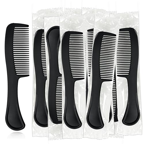 Bulk Hair Combs, Combs Individually Wrapped, Hair Combs in Bulk for Women, Kids, Hotel, Airbnb, Shelter, Homeless, Charity, and Church (Black) (5.9 inches, 150, Count)