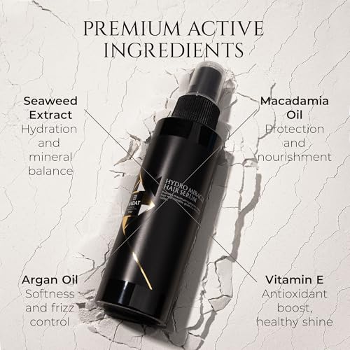HADAT Hydro Miracle Hair Serum ? Heat Protectant for Frizz Control, Shine & Detangling ? Made in Israel ? Sulfate & Paraben Free ? For All Hair Types ? 3.70 fl oz