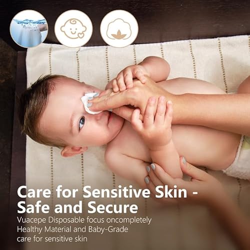 Disposable Cotton Facial Towels, 600 Count Biodegradable Soft Dry Facial Tissue, Face Drying Towels for Skin Care, Makeup Remover, Disposable Face Cloths