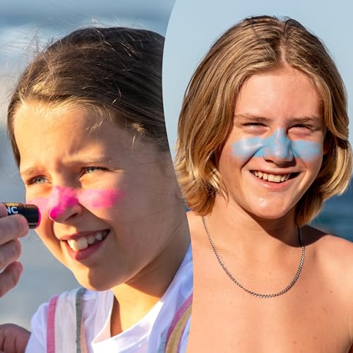 Sun Zapper Zinc Oxide Sunscreen Sticks ? SPF 50+ Water Resistant ? Beach Pack with 4 Colors (Light Skin Tone, Pink, White, Blue) ? Broad Spectrum Sunblock for Face & Body ? Made in Australia