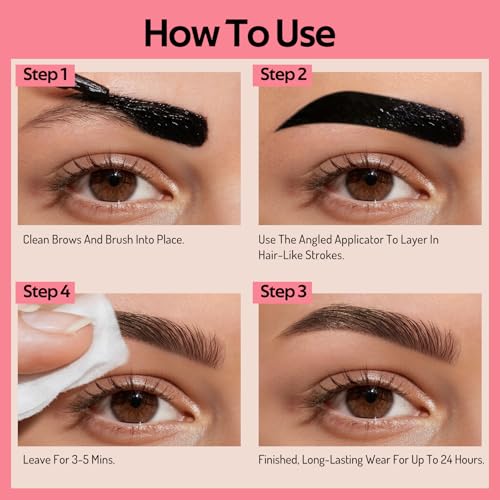 KIMUSE Instantly Semi-Permanent Eyebrow Gel, Long Lasting Eyebrow Tint, Waterproof Tinted Eye Brow Gel, Transfer-Proof, Smudge-Proof, Eyebrow Makeup Gift for Women & Girl, 0.17oz