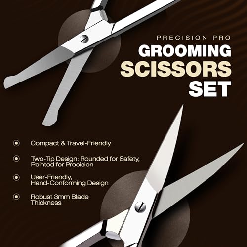 Utopia Care Eyebrow Scissors, Professional Stainless Steel Small Shears for Men and Women, Nose Hair Scissors for Grooming Mustache, Beard, Eyelashes, Ear Hair Trimming, Silver