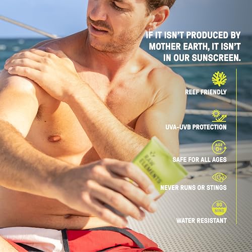 Raw Elements Face and Body Mineral Sunscreen SPF 30 Tube, Organic Sunblock Daily Protection, Non Toxic Reef Safe, Water Resistant, Cruelty Free, 3 oz (Pack of 2)