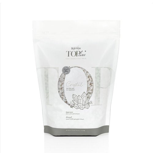 Italwax Top Line Crystal - 750g / 1.65lb - Hard wax beads for hair removal - Unscented - Synthetic formulation ideal for sensitive skins - Recommended for Bikini Area and Armpits