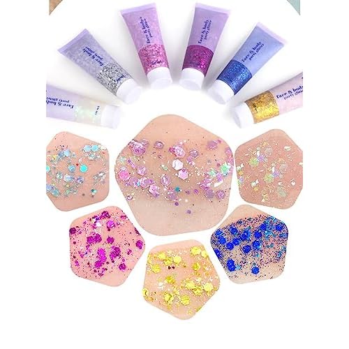Gold Body Glitter,Sparkling Neon Outfit Party Holographic Sequins Paint Body Glitter Gel Makeup. (02# Gold)