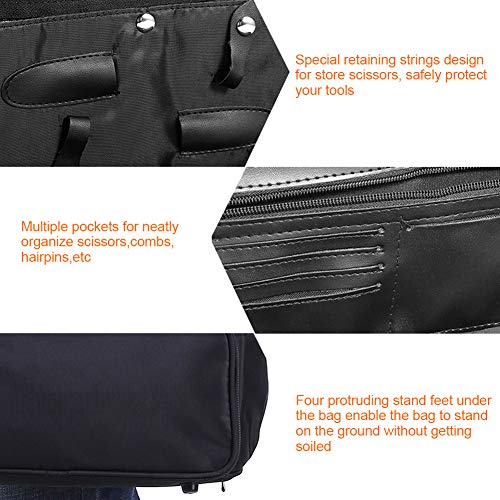 Sonew Hairdressing Tools Bag, Portable Salon Barber Handbag Makeup Cosmetics Tools Bag Scissors Comb Holder Bag Hairstyling Case Large capacity Hair Stylist Organizer for Equipment,