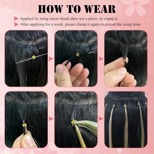 Senmy Burgundy Red I Tip Hair Extensions 20inch Cold Fushion I Tip Hair Extensions Human Hair, 50g Invisible Microbead Extensions Human Hair