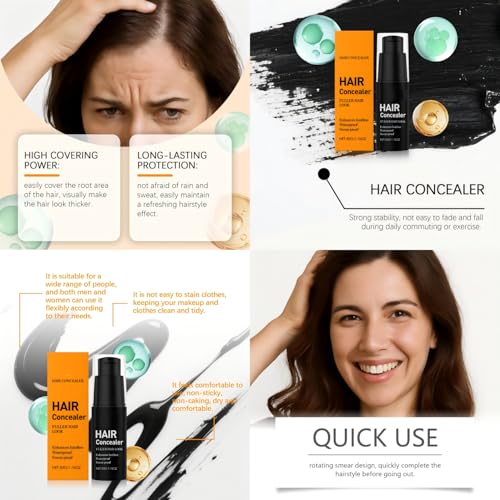 Hair Concealer Cream - Instant Bald Spot Coverage for Men & Women, Waterproof Scalp Concealer with Natural-Looking Finish, Root Touch-Up for Thinning Hair, Sweat-Proof, Long-Lasting, 50ml (2)
