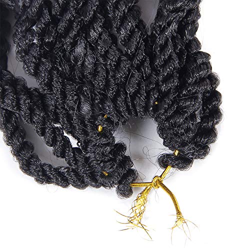 14Inch Wavy Senegalese Twist Crochet Hair Braids Wavy Ends Synthetic Hair Extension Curly Crochet Twist Braiding Hair (8Packs,#1B)
