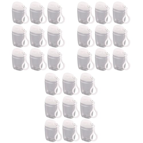 minkissy 27PCS 30ML Travel Size Clear Bottle with Keychain Bulk Plastic Pump Bottles with Flip Cap Leakproof Refillable Bottles Empty Shampoo Bottle for Liquid Travel Lotion