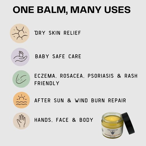 Pure Heritage Handmade Tallow Balm – Unscented Grass-Fed & Finished Moisturizer & Healing Cream | Natural Care for Sensitive Skin, Eczema, Rosacea, Babies, Men & Women (2oz)