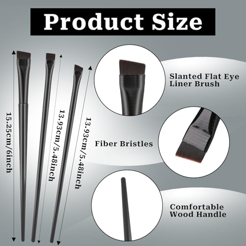 12 Pack Angled Eyeliner Brush Set Eyebrow Brushes, Flat Eyebrow Tint Brush, Ultra Thin Makeup Brush, Fine Slanted Eyebrow Brush Applicator, Eye Makeup Brush Applicator