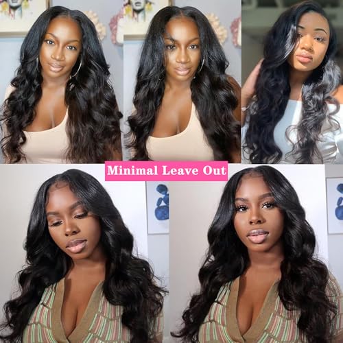 Xagujpo V Part Wigs Body Wave Brazilian Virgin Human Hair Wigs for Black Women Upgrade U Part Wigs Glueless Full Head Clip In Half Wig None Lace Front Wigs 210% Density Natural Color 20Inch