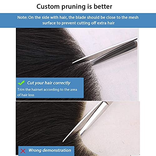 Frontal Hairpiece for Men, Hair Extension Hairline Loss Straight Tape in Human Hair Toppers Replacement Toupee (Natural Black, 2.8"x6", 6")