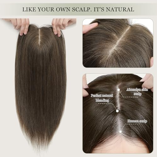 Hair Toppers for Women,Hair Toppers for Women Real Human Hairs No Bangs Top Hairs Extensions/Pieces for Thinning Hari 16Inch